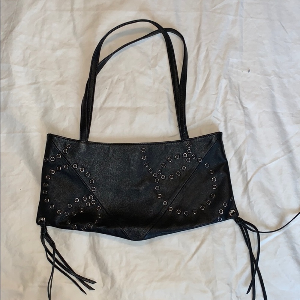 BCBG black leather purse